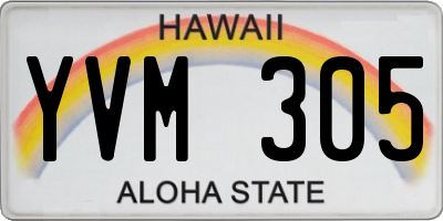 HI license plate YVM305
