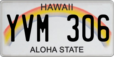 HI license plate YVM306