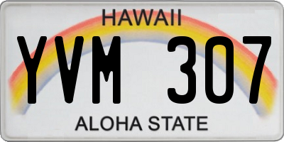 HI license plate YVM307