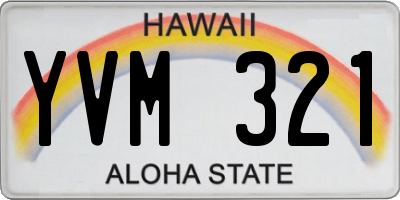 HI license plate YVM321