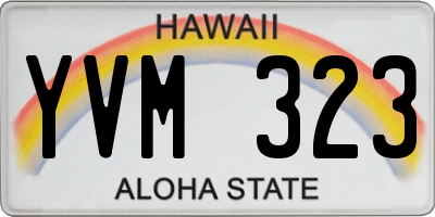 HI license plate YVM323