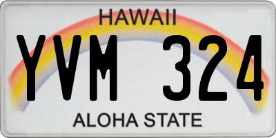 HI license plate YVM324