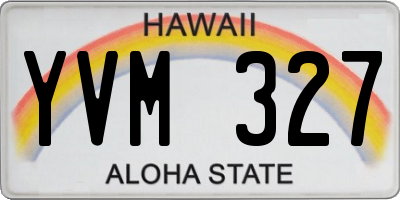 HI license plate YVM327