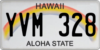 HI license plate YVM328