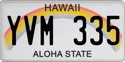 HI license plate YVM335