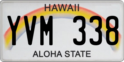 HI license plate YVM338