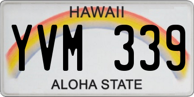 HI license plate YVM339