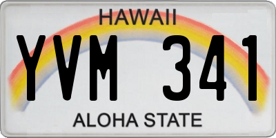 HI license plate YVM341