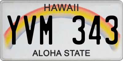 HI license plate YVM343