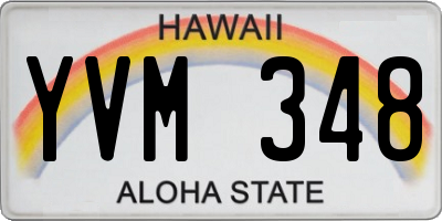 HI license plate YVM348