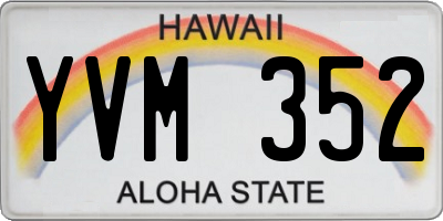 HI license plate YVM352