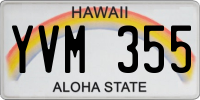 HI license plate YVM355