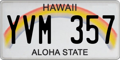 HI license plate YVM357