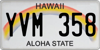 HI license plate YVM358