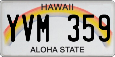 HI license plate YVM359