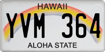 HI license plate YVM364