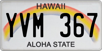HI license plate YVM367