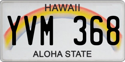 HI license plate YVM368