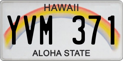 HI license plate YVM371