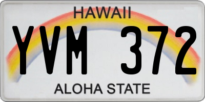 HI license plate YVM372