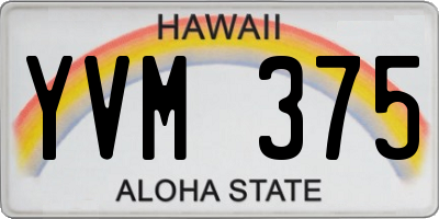 HI license plate YVM375