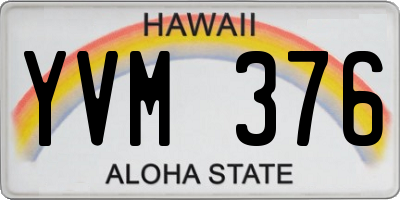 HI license plate YVM376