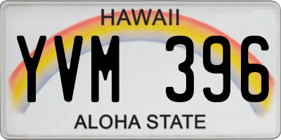 HI license plate YVM396