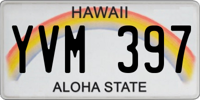 HI license plate YVM397