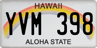 HI license plate YVM398