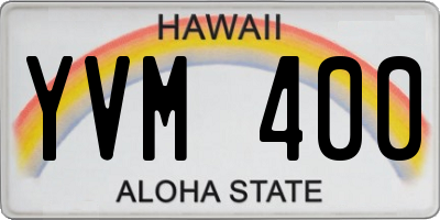 HI license plate YVM400