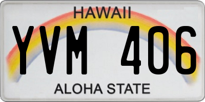 HI license plate YVM406