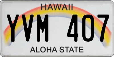 HI license plate YVM407