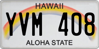 HI license plate YVM408