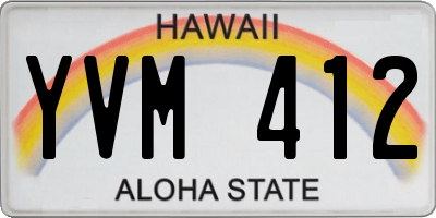 HI license plate YVM412
