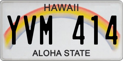 HI license plate YVM414