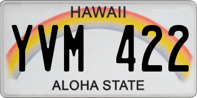HI license plate YVM422