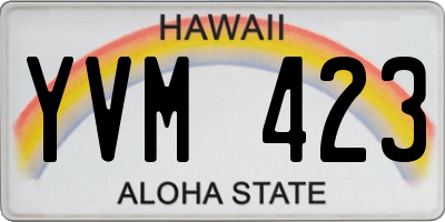 HI license plate YVM423