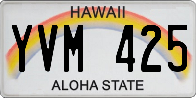HI license plate YVM425
