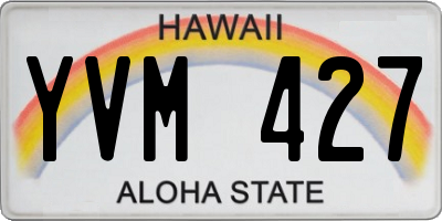 HI license plate YVM427