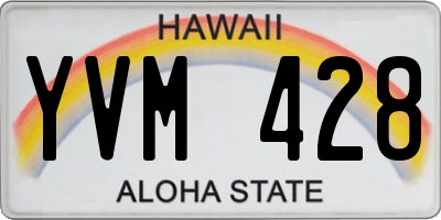 HI license plate YVM428