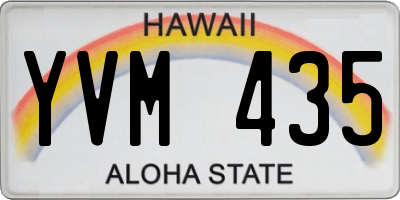 HI license plate YVM435