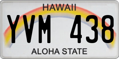 HI license plate YVM438