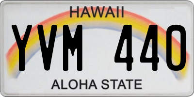 HI license plate YVM440
