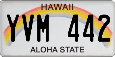 HI license plate YVM442