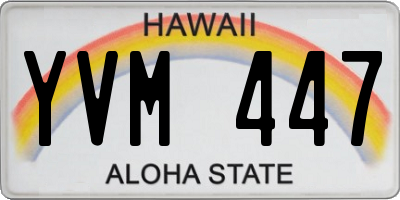 HI license plate YVM447