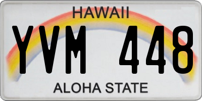 HI license plate YVM448