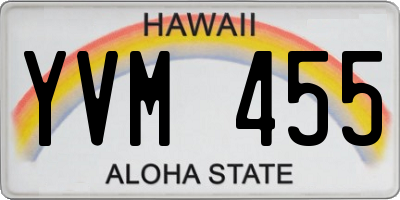 HI license plate YVM455