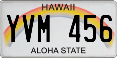 HI license plate YVM456