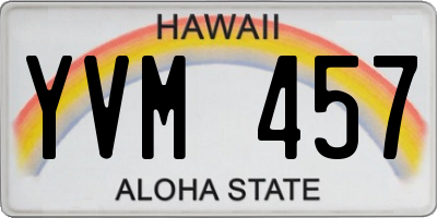 HI license plate YVM457