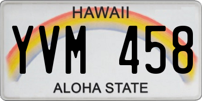 HI license plate YVM458